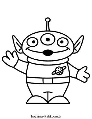 Alien boyama sayfası – keyifli zaman, renkli çizimler