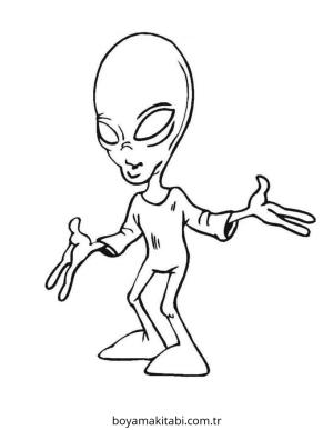 Alien boyama sayfası – keyifli zaman, renkli çizimler