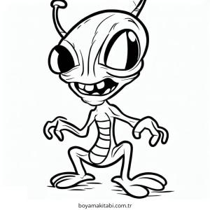 Alien boyama sayfası – yaratıcılığı geliştirir, keyifli zaman