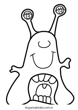 Alien boyama sayfası – çocuklar için, çizgi film temalı