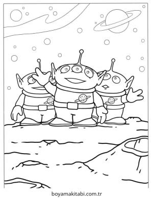 Alien boyama sayfası – boyama çalışması, yaratıcılığı geliştirir