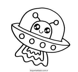 Alien boyama sayfası – PDF indir, sevimli karakter