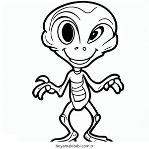 Alien boyama sayfası – eğlenceli etkinlik, el becerilerini geliştirir