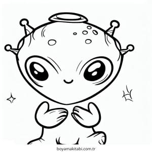 Alien boyama sayfası – el becerilerini geliştirir, boyama çalışması