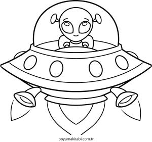 Alien boyama sayfası – eğitici aktivite, yaratıcılık