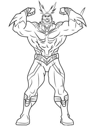 All Might boyama sayfası,  coloring page, Her Şeyin Gücü, 