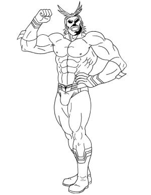 All Might boyama sayfası,  coloring page, Her Şeyiyle Büyüleyici, 