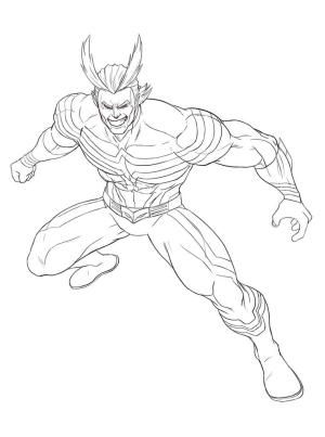 All Might boyama sayfası,  coloring page, Güçlü Her Şeye Gücü, 