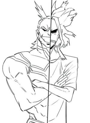 All Might boyama sayfası,  coloring page, Benim Kahramanım Academia’da All Might, 