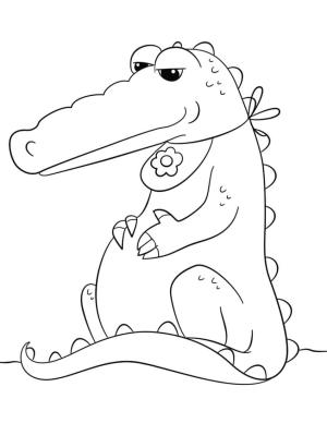 Alligator boyama sayfası,  coloring page, Oturan Timsah, 