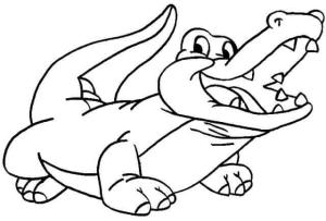 Alligator boyama sayfası,  coloring page, Sevimli Timsah, 