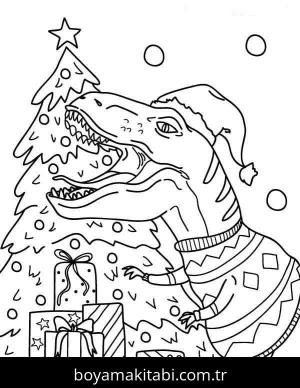 Allosaurus Dinazor boyama sayfası,  coloring page, , Christmas Allosaurus 