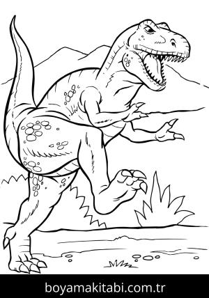 Allosaurus Dinazor boyama sayfası,  coloring page, , Smiling Allosaurus Scaled