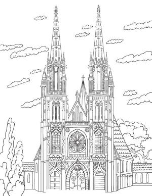 Almanya boyama sayfası,  coloring page, Almanya’daki Köln Katedrali boyama sayfası., 