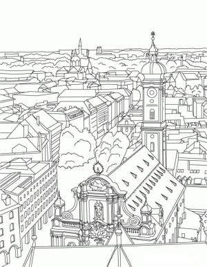 Almanya boyama sayfası,  coloring page, Almanya’da Şehir, 