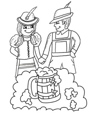 Almanya boyama sayfası,  coloring page, Alman çift tatilde., 