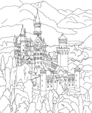 Almanya boyama sayfası,  coloring page, Almanya kalesi boyama sayfası, 