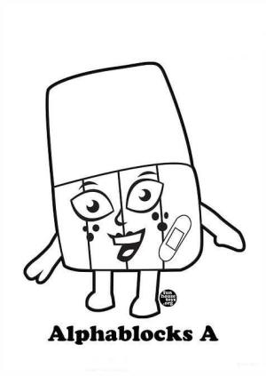 Alphablocks boyama sayfası,  coloring page, Alphablocks Kadın A, 