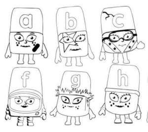 Alphablocks boyama sayfası,  coloring page, Alphablocks A ve H, 