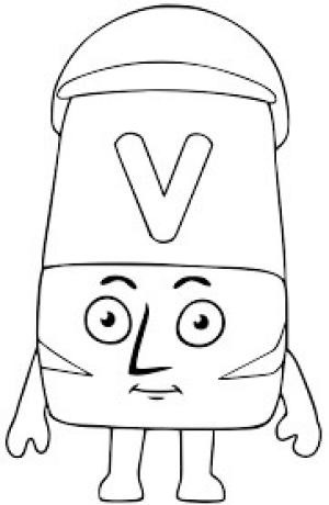 Alphablocks boyama sayfası,  coloring page, Alphablocks V, 