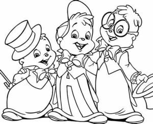 Alvin ve Sincaplar boyama sayfası,  coloring page, Yazdırılabilir Alvin ve Sincaplar Anahat Boyama, 