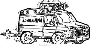 Ambulans boyama sayfası – çizgi film temalı, basit çizim