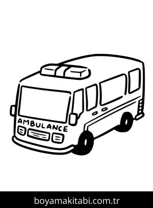 Ambulans boyama sayfası – yaratıcılık, eğlenceli etkinlik