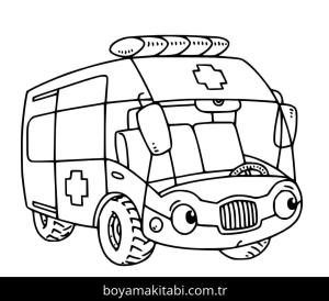 Ambulans boyama sayfası – yaratıcılık, eğlenceli etkinlik