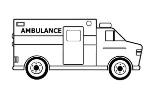 Ambulans boyama sayfası,  coloring page, Kolay Ambulans, 