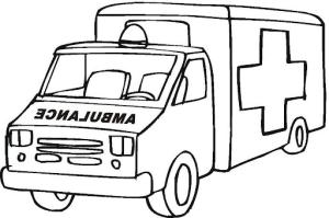 Ambulans boyama sayfası,  coloring page, Normal Ambulans, 