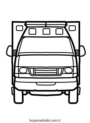 Ambulans boyama sayfası – el becerilerini geliştirir, boyama çalışması