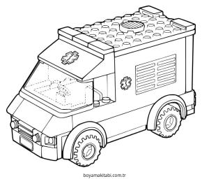 Ambulans boyama sayfası – boyama etkinliği, çocuk aktivitesi