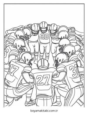 Amerikan Futbolu boyama sayfası – okul öncesi, evde etkinlik