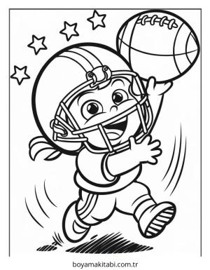 Amerikan Futbolu boyama sayfası – eğitici aktivite, yaratıcılık