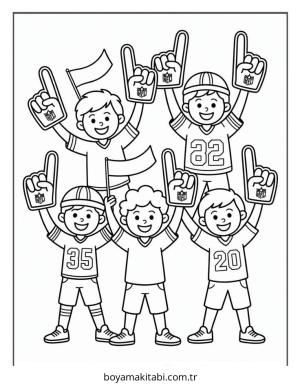 Amerikan Futbolu boyama sayfası – boyama etkinliği, çocuk aktivitesi