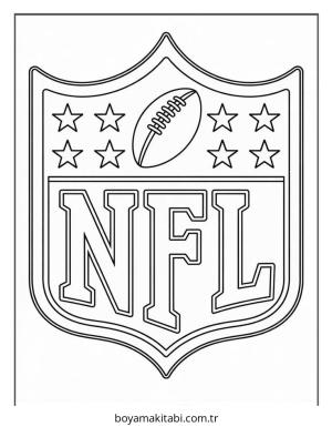 Amerikan Futbolu boyama sayfası – sevimli karakter, sanatsal çalışma