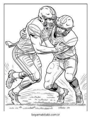 Amerikan Futbolu boyama sayfası – basit çizim, kolay boyama
