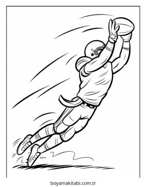 Amerikan Futbolu boyama sayfası – yaratıcılığı geliştirir, keyifli zaman