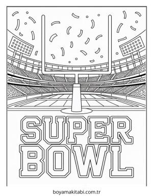 Amerikan Futbolu boyama sayfası – keyifli zaman, renkli çizimler