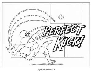 Amerikan Futbolu boyama sayfası – sevimli karakter, sanatsal çalışma