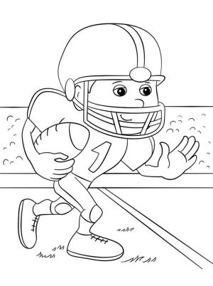 Amerikan Futbolu boyama sayfası,  coloring page, Çizgi Film Futbolu Geri Koşuyor, 