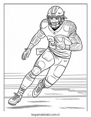 Amerikan Futbolu boyama sayfası – sanatsal çalışma, çocuklar için