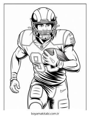 Amerikan Futbolu boyama sayfası – boyama çalışması, yaratıcılığı geliştirir