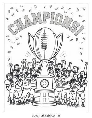 Amerikan Futbolu boyama sayfası – el becerilerini geliştirir, boyama çalışması