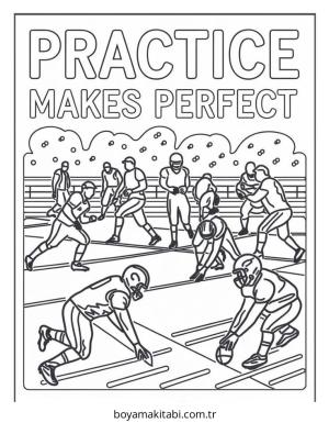 Amerikan Futbolu boyama sayfası – yaratıcılık, eğlenceli etkinlik