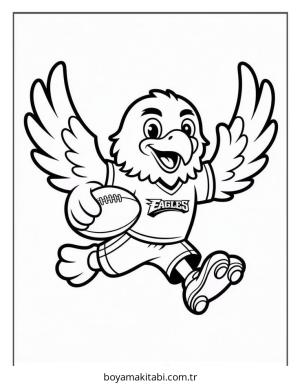 Amerikan Futbolu boyama sayfası – PDF indir, sevimli karakter