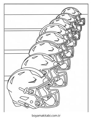 Amerikan Futbolu boyama sayfası – yaratıcılığı geliştirir, keyifli zaman