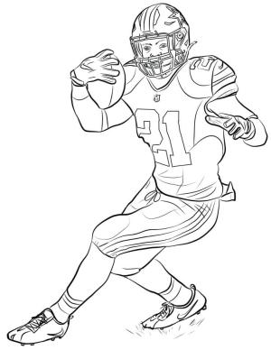 Amerikan Futbolu boyama sayfası,  coloring page, Ezekiel Elliott, 