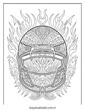 Amerikan Futbolu boyama sayfası – sanatsal çalışma, çocuklar için