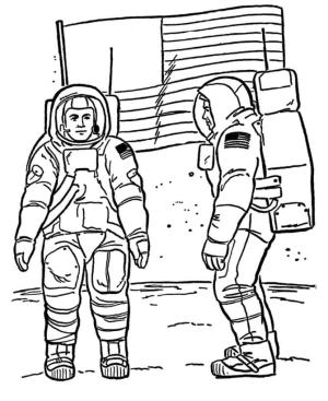 Amerikan boyama sayfası,  coloring page, Amerikan Astronot, 